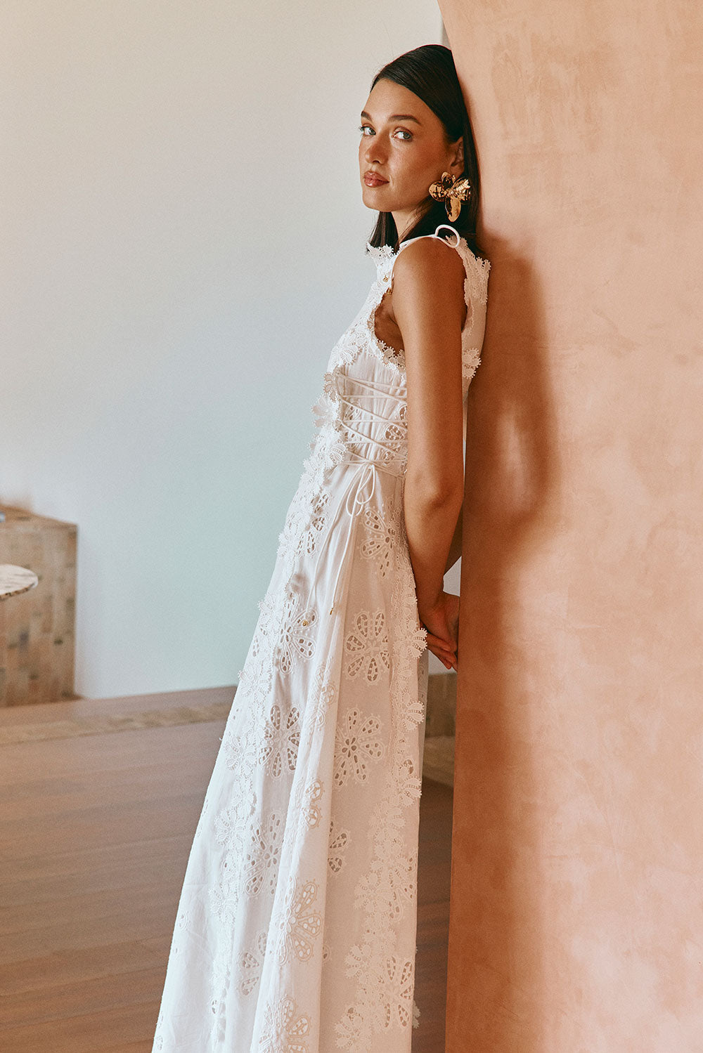 Araminta Embroidered Maxi Dress - Stella Marina - White – SABO