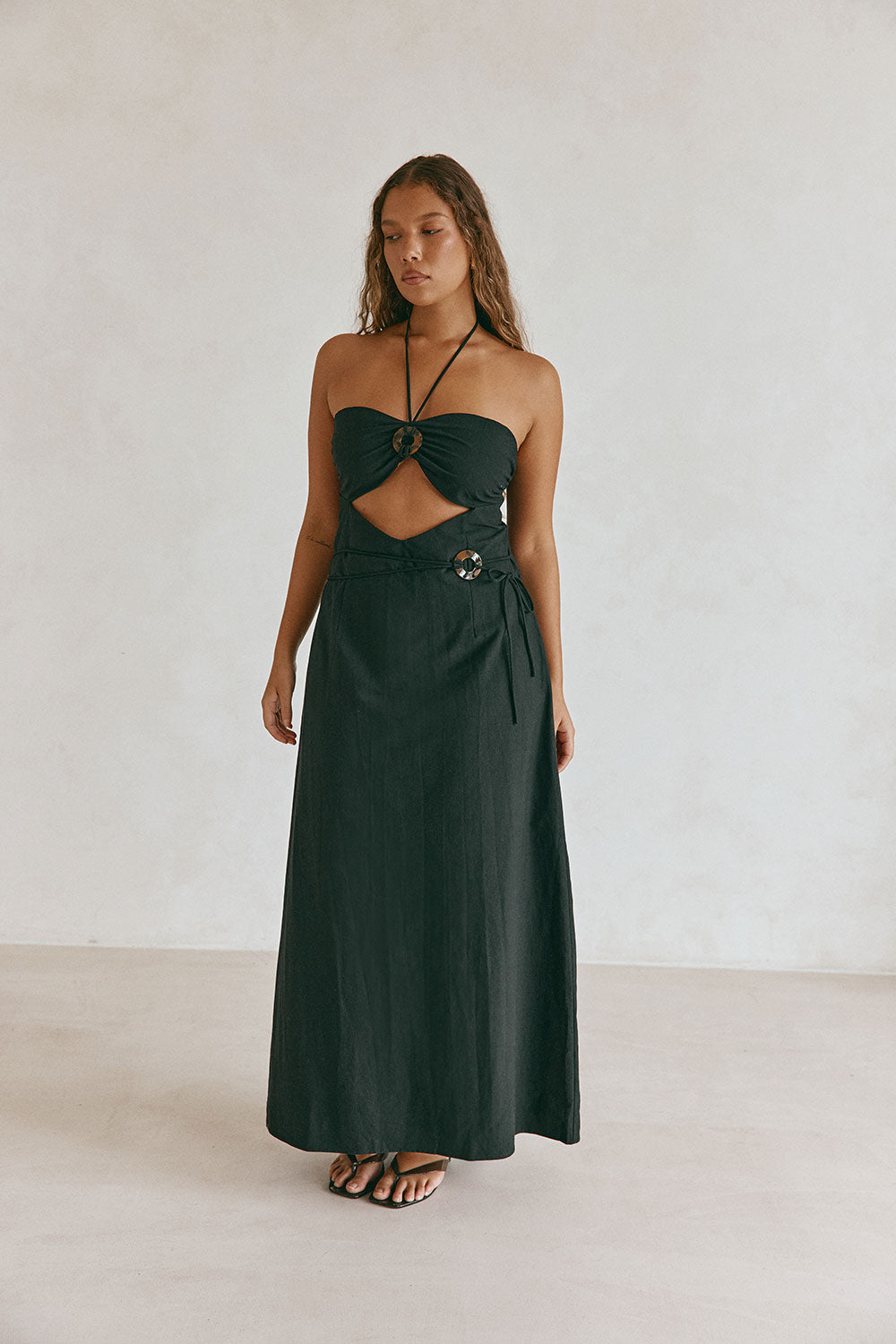 Black Cut Out Halter Maxi Franci Dress XS | by SABO Black Cut Out Halter Maxi Franci Dress XS | by SABO