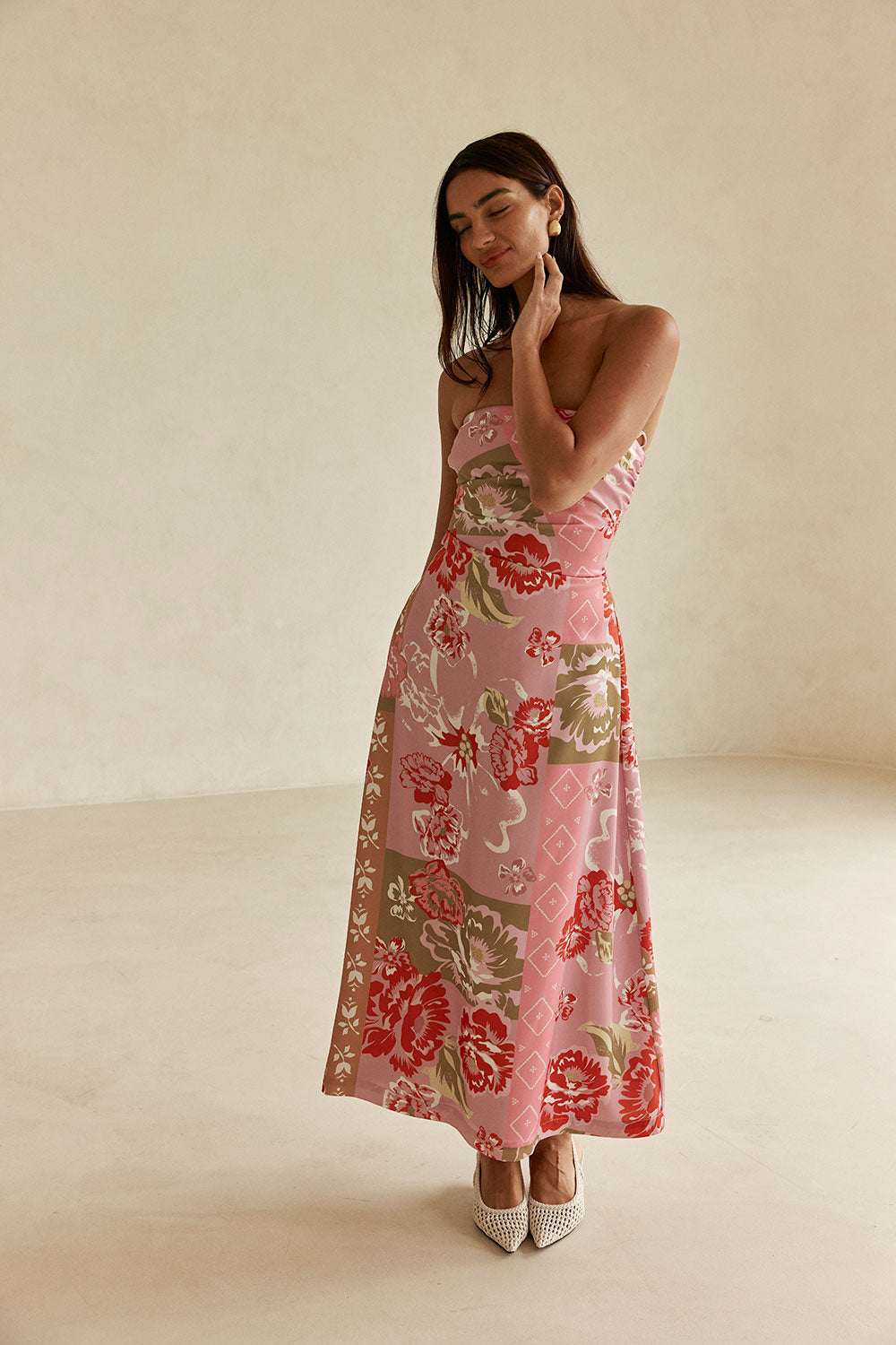 liberty love maxi dress LOVE THE LABEL Remy Sleeveless Maxi Dress in Millie Francesca Liberty Print