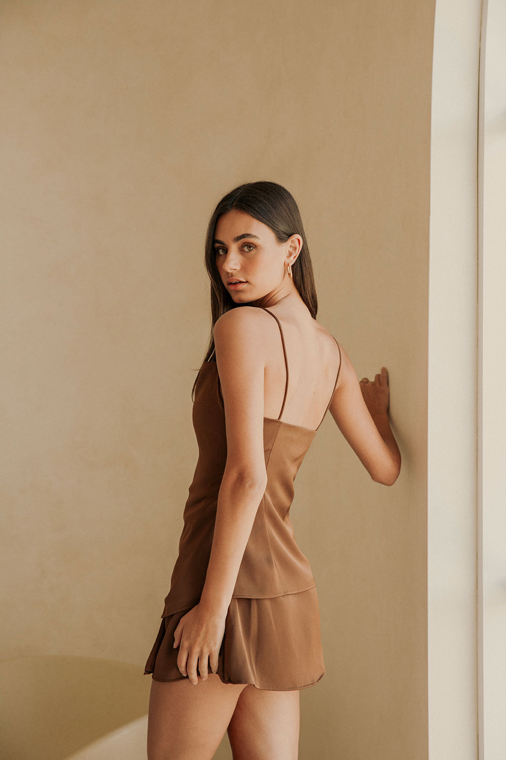 Chocolate Brown Strappy Asymmetric Mini Del Ray Dress S | by Sabo Chocolate Brown Strappy Asymmetric Mini Del Ray Dress S | by Sabo