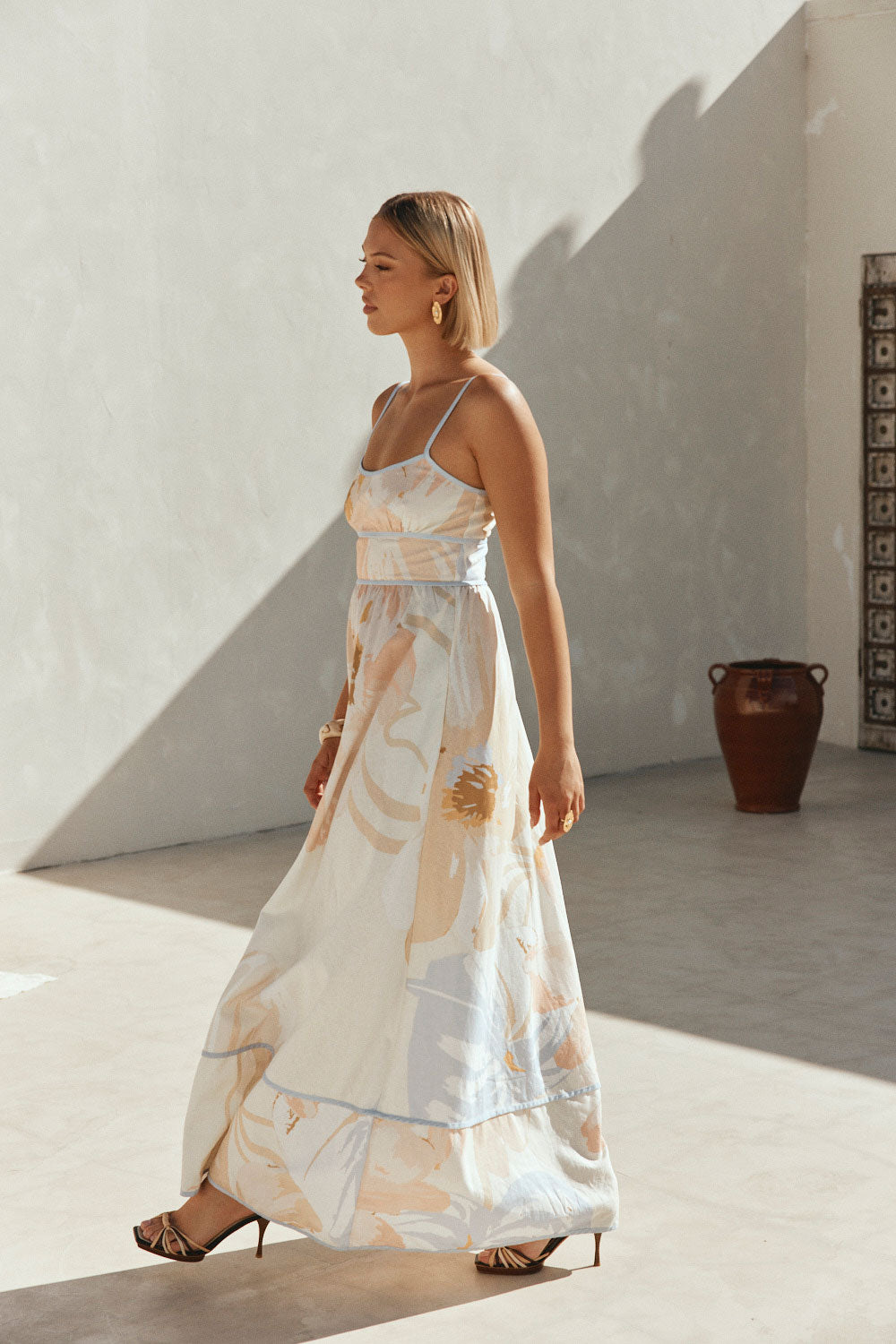 Pink Vintage Bloom Print Maxi Genevieve Dress – SABO