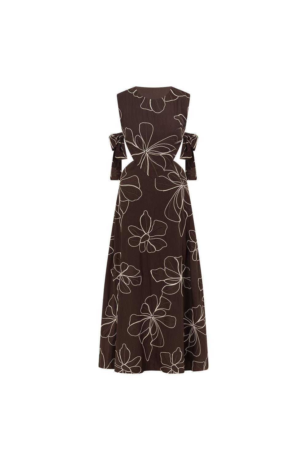 brown dress with blue flowers BROWN BLUE FLORAL MAXI DRESS