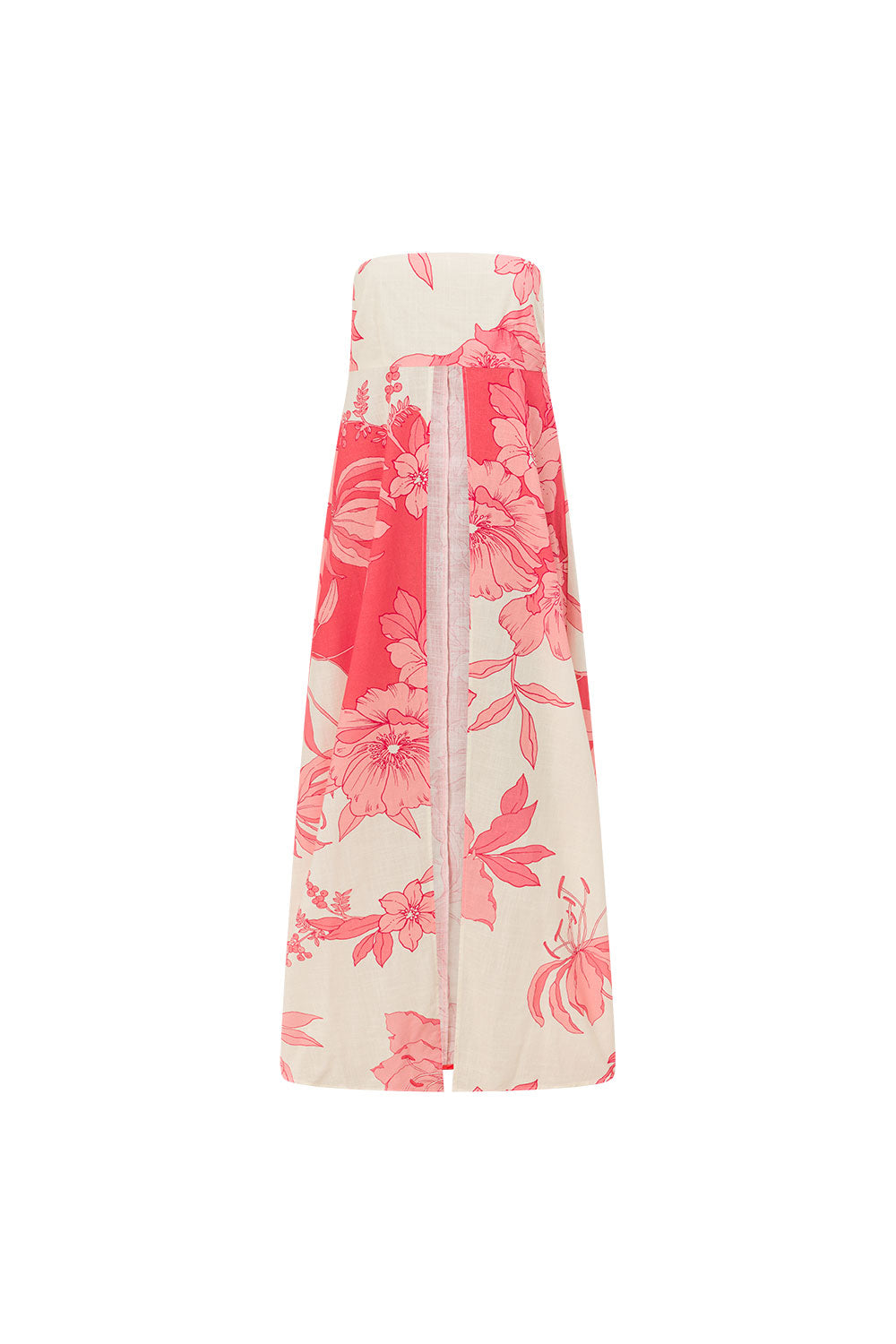 Pink Flora Sunset Print Strapless Flouncy Lulu Top – SABO