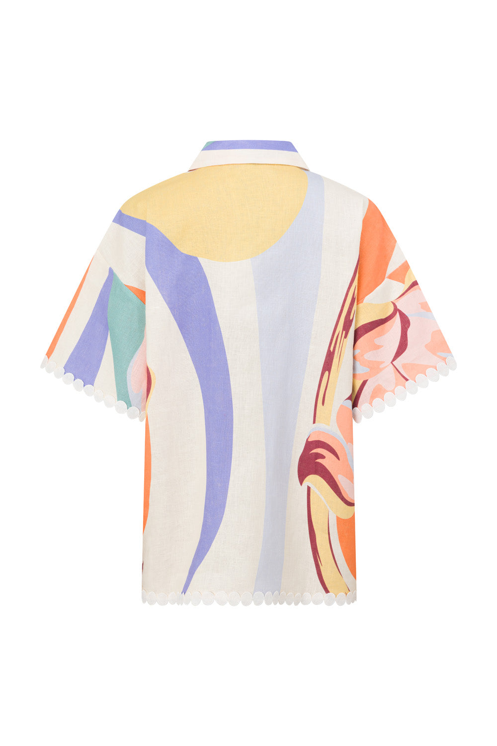 Orange Estivo Dusk Print Button Up Francesca Shirt – SABO