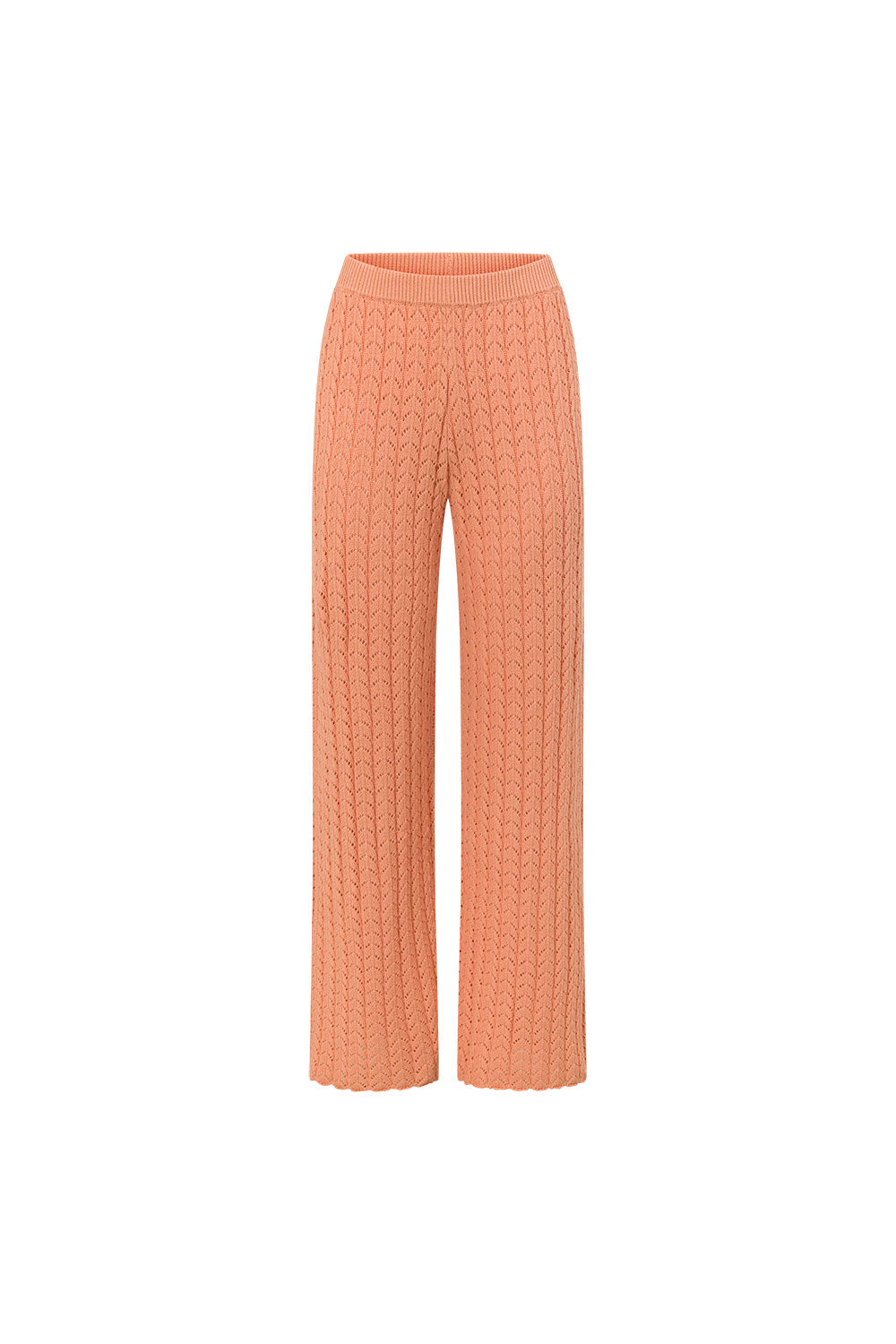 Coral Pointelle Knit High Waist Athena Pants – SABO