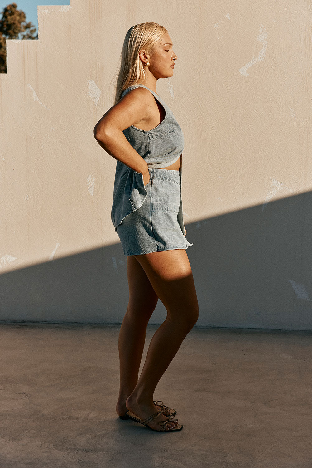 Blue Denim Wrap Mini Loralei Skort – SABO