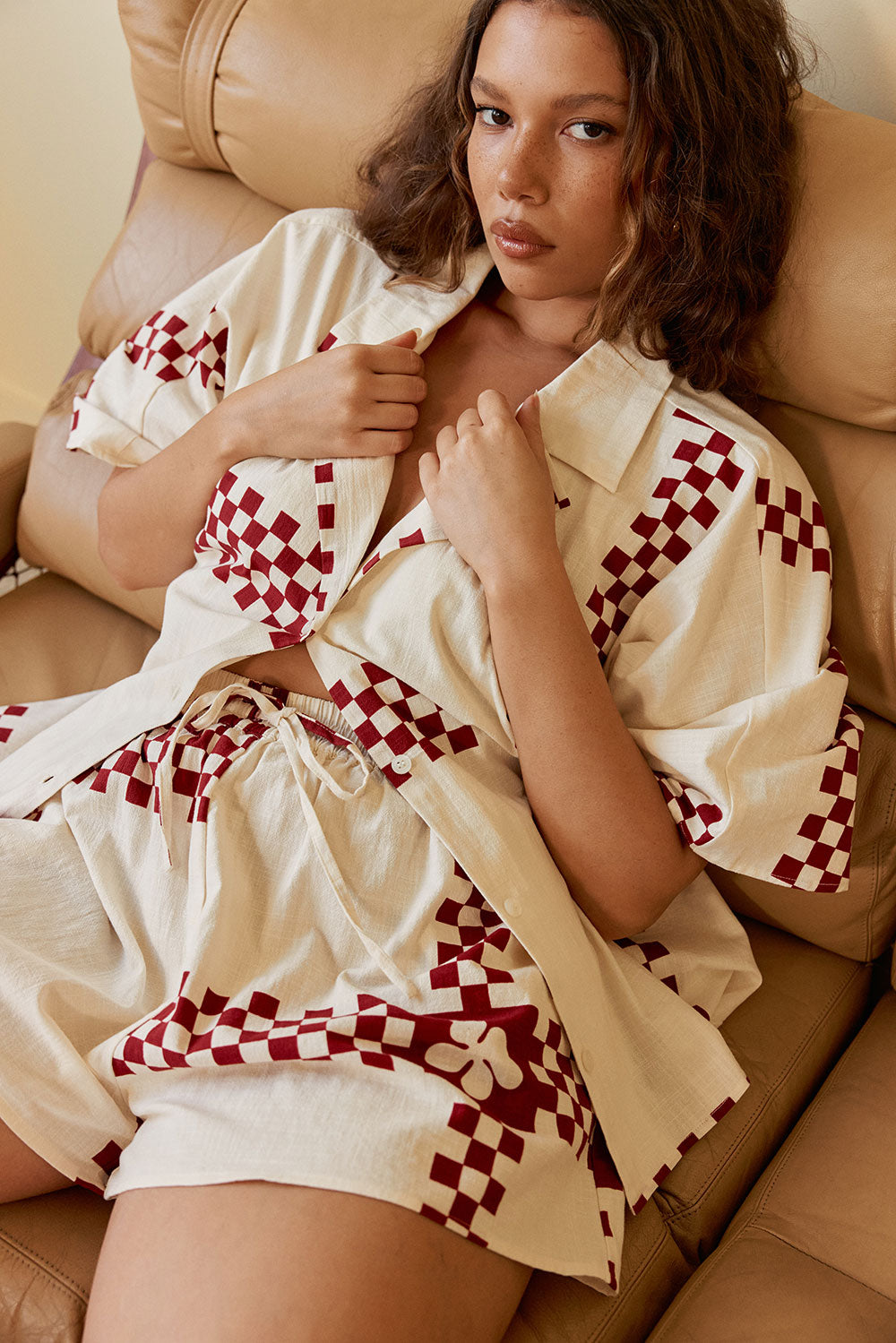 SAMPLE-Seona Top - Checker Plaid