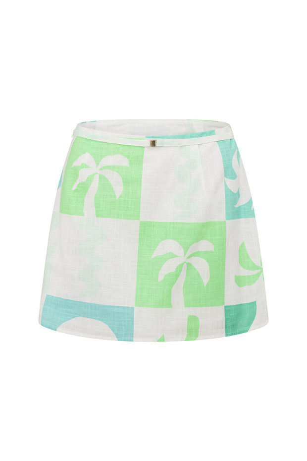 Harlow Skirt - Palm Tile Breeze