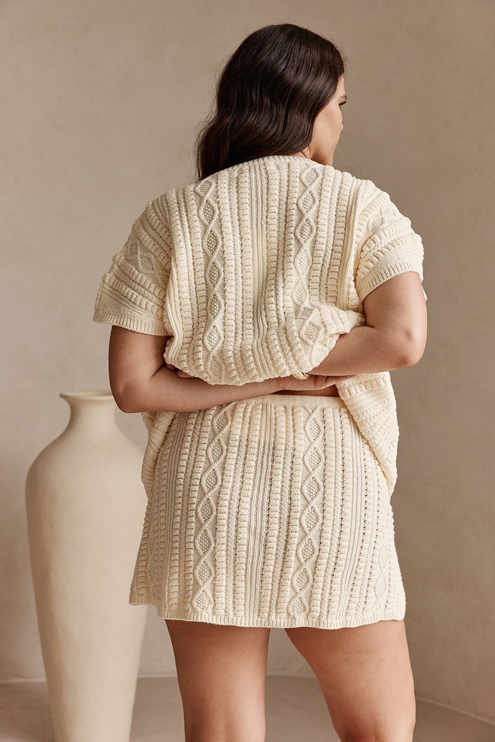 Cream Knit A Line Mini Romy Skirt – SABO