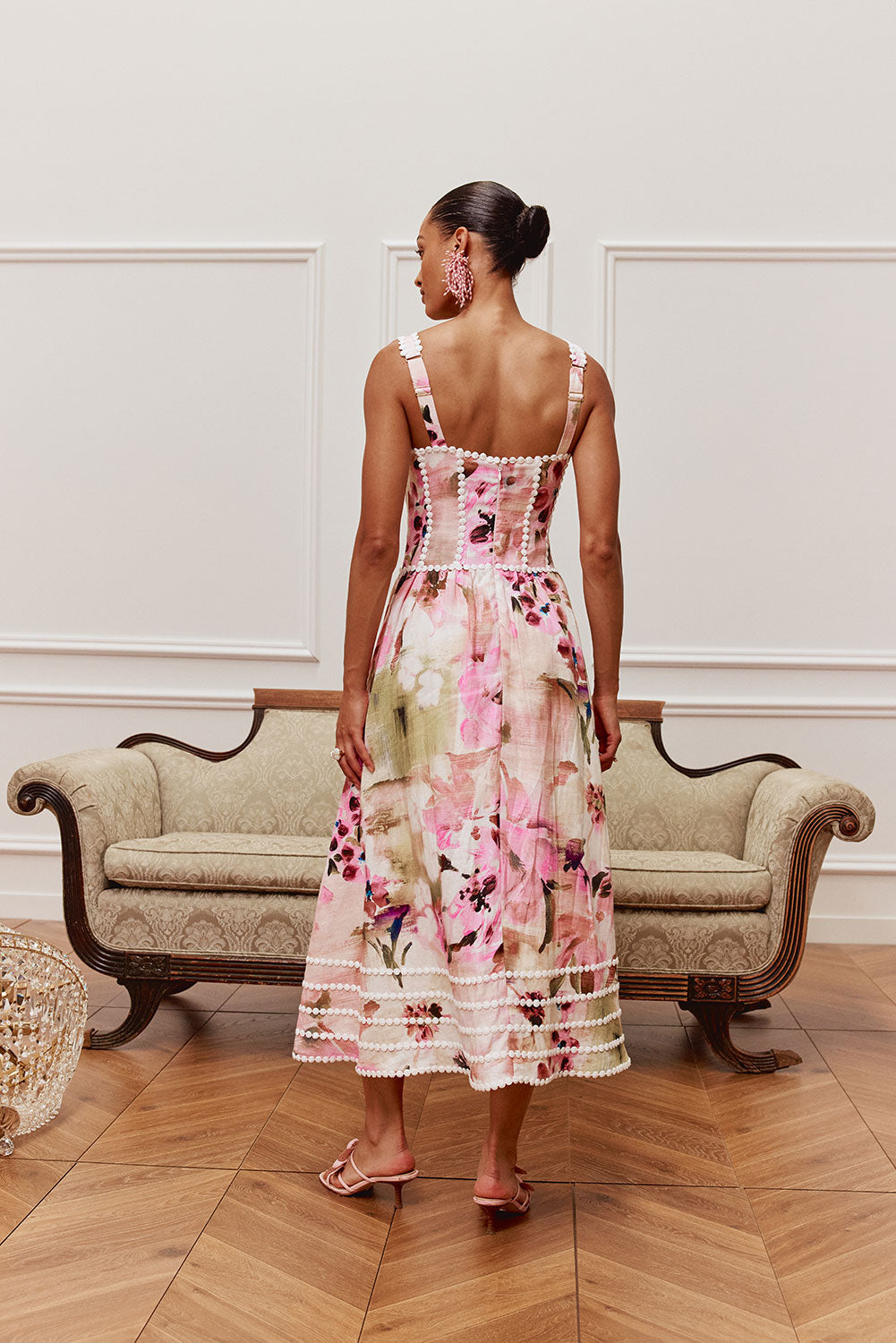 Pink Luce Del Sole Print Sweetheart Maxi Marielle Dress – SABO