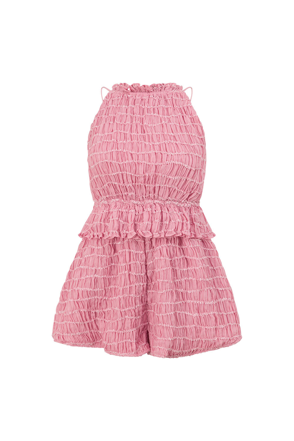Pink Ruched Halter Backless Adira Playsuit – SABO