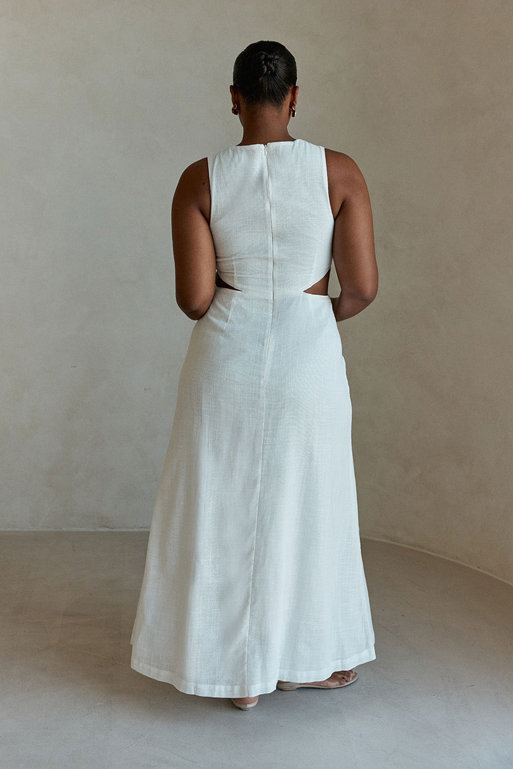 Bridal White Cheesecloth Cut Out Maxi Mio Dress – SABO