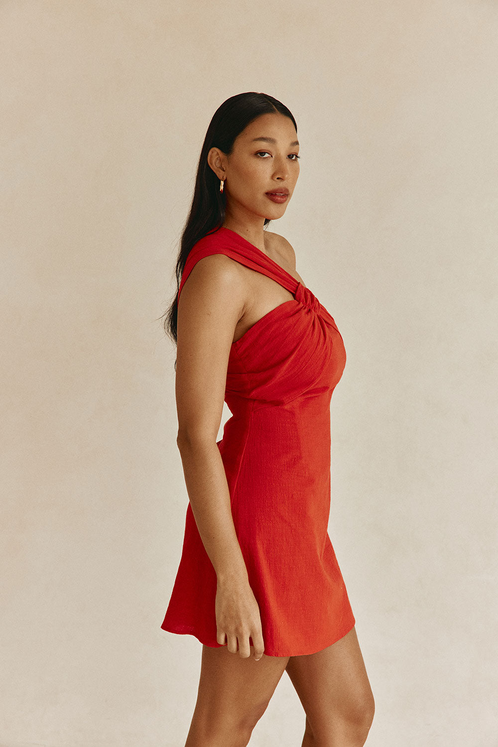 Red One Shoulder Mini Dimmi Dress – SABO