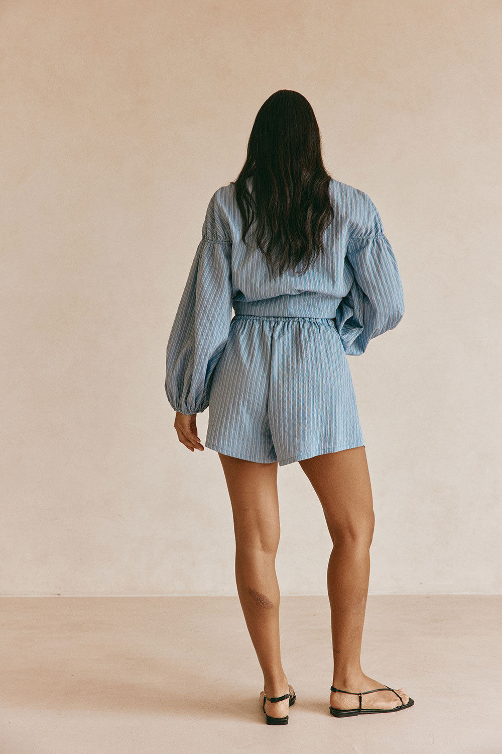 Hailey Shorts - Blue Stripe