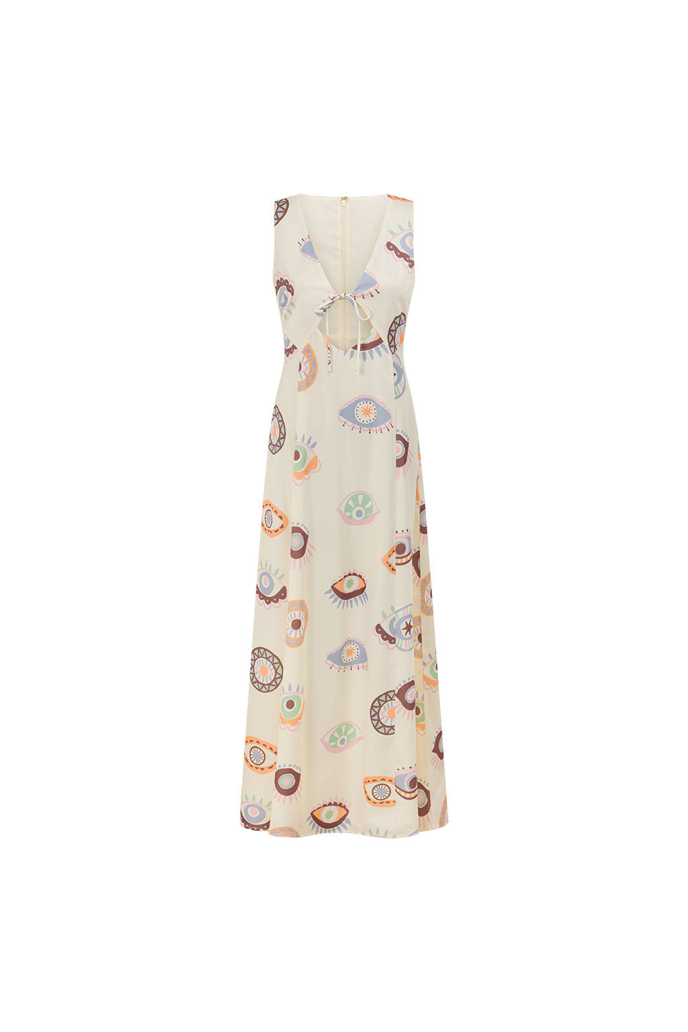 cream colored maxi dress Cream Matia Print V Neck Maxi Serene Dress L