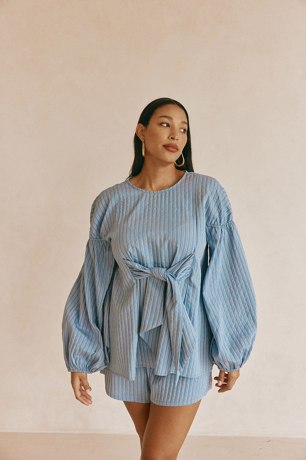 Hailey Shorts - Blue Stripe