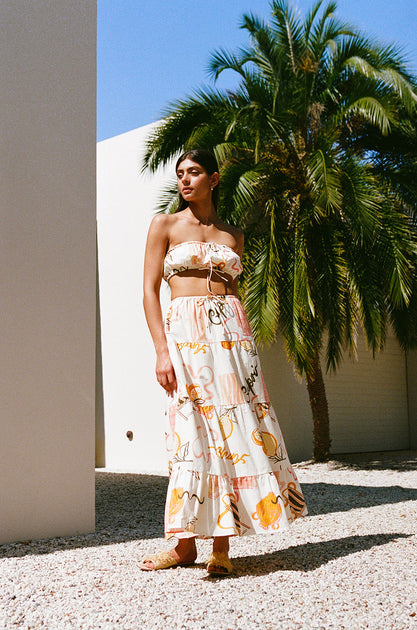 SAMPLE-Zenaida Dress - Amalfi Aperol