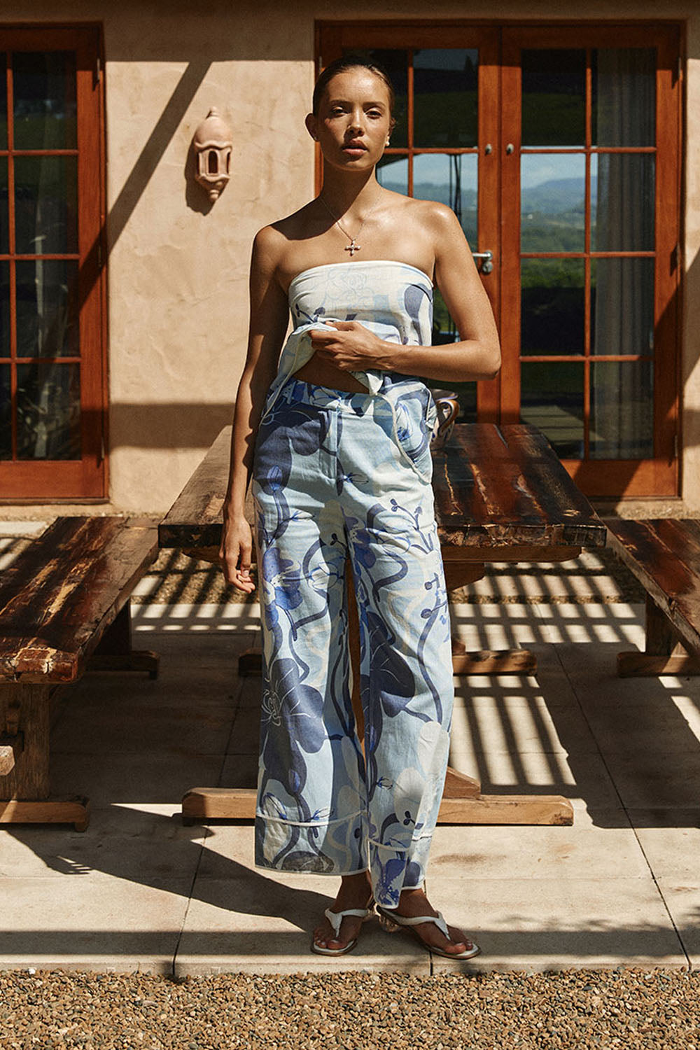 Blue Bouquet Blu Print Brooklyn Trouser Pants – SABO