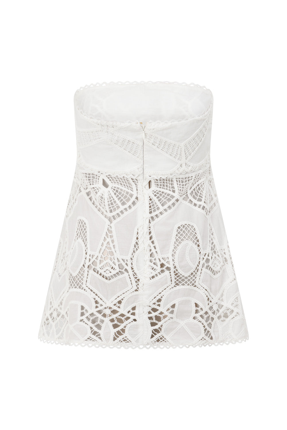 White Embroidered Cutwork Strapless Donna Top – SABO
