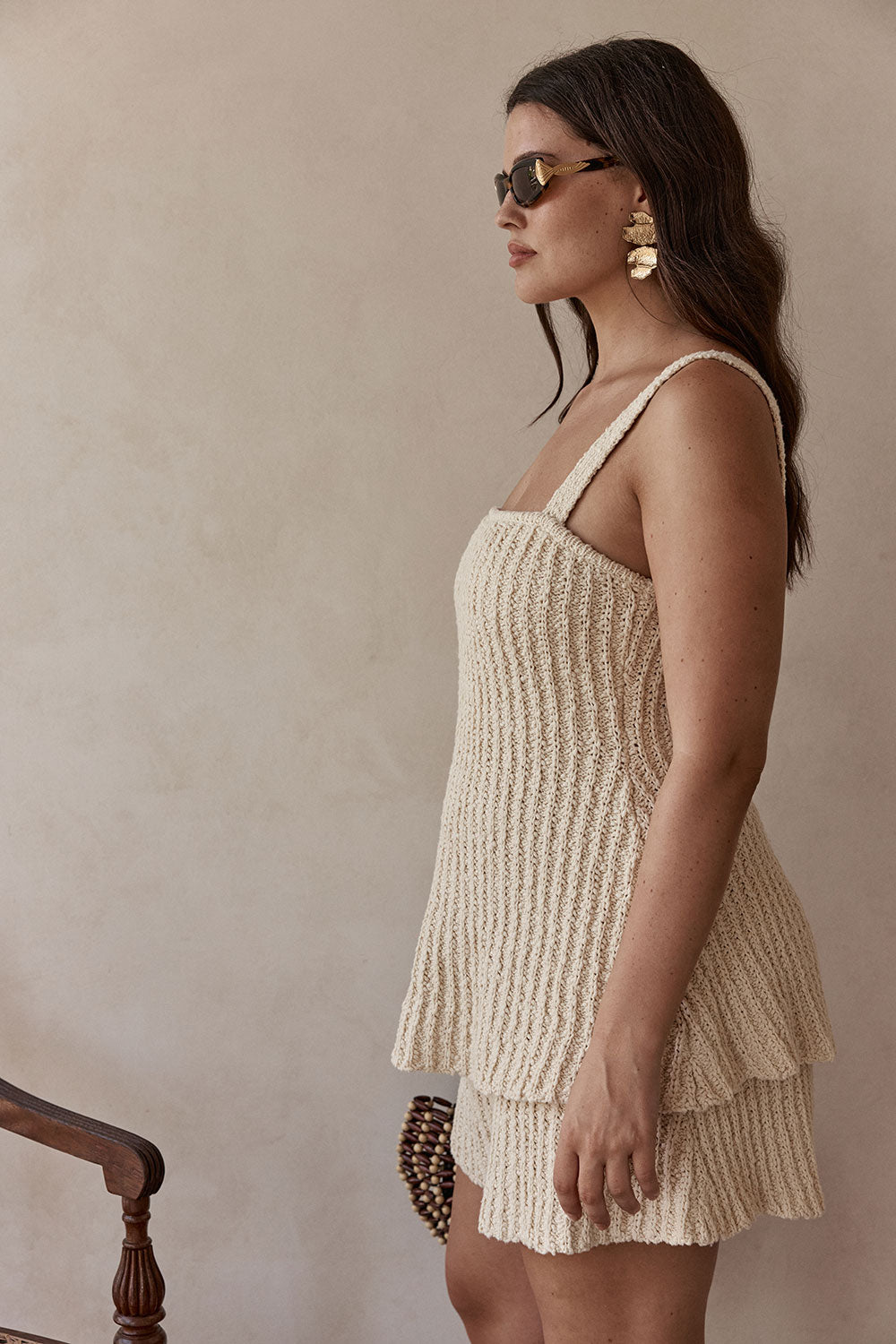 Cream Knit A Line Mini Azuli Dress – SABO