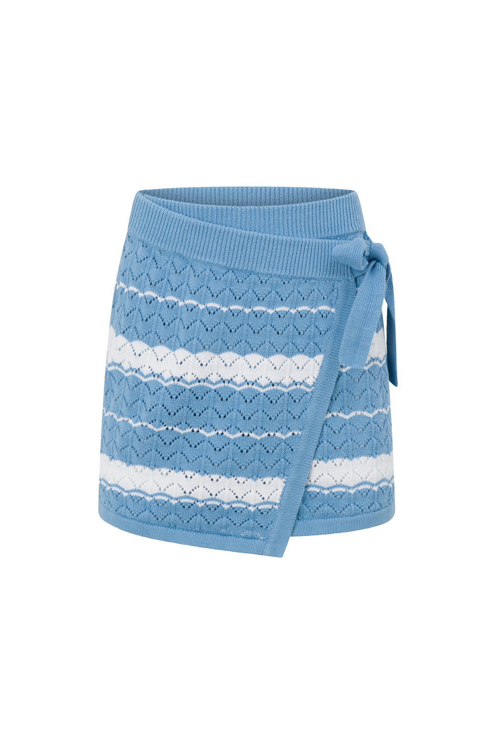 Blue and White Stripe Wrap Mini Maylin Skirt – SABO