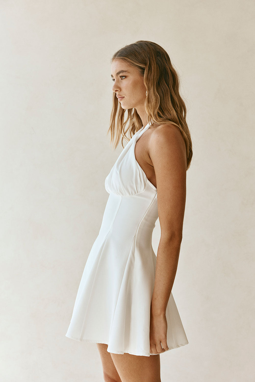White Backless Cross Halterneck Mini Jorden Dress XXL | by SABO White Backless Cross Halterneck Mini Jorden Dress XXL | by SABO