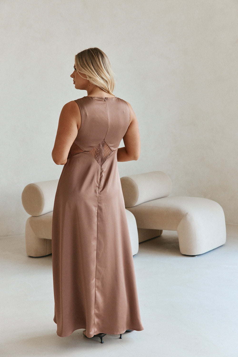 Brown V Neck Cut Out Lace Maxi Dynasty Dress XL | by SABO Brown V Neck Cut Out Lace Maxi Dynasty Dress XL | by SABO