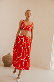 Dien Wrap Skirt - Evoke Red