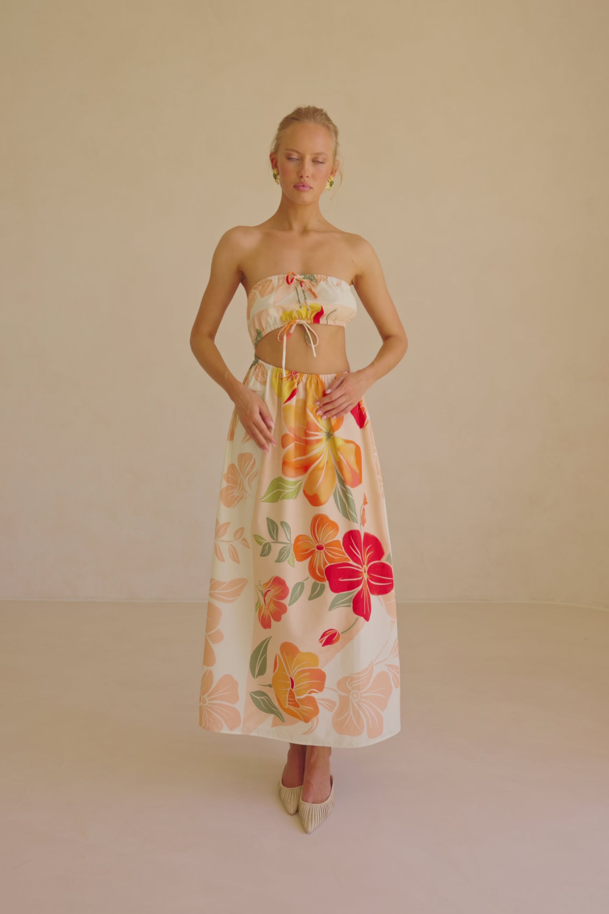 Pink Petal Scarf Tie Cutout Maxi Fei Dress – SABO