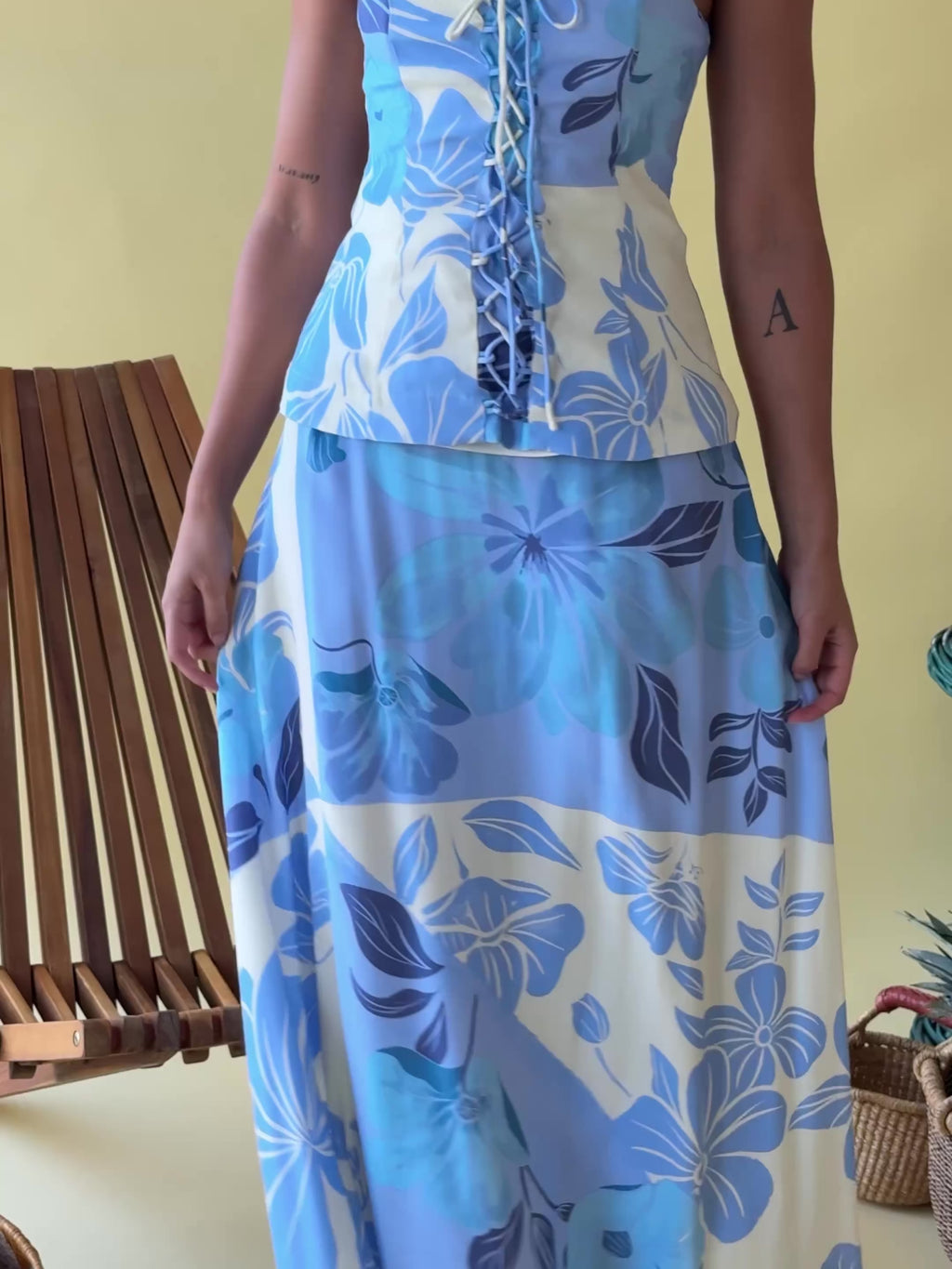Mirae Dress - Azure Bloom