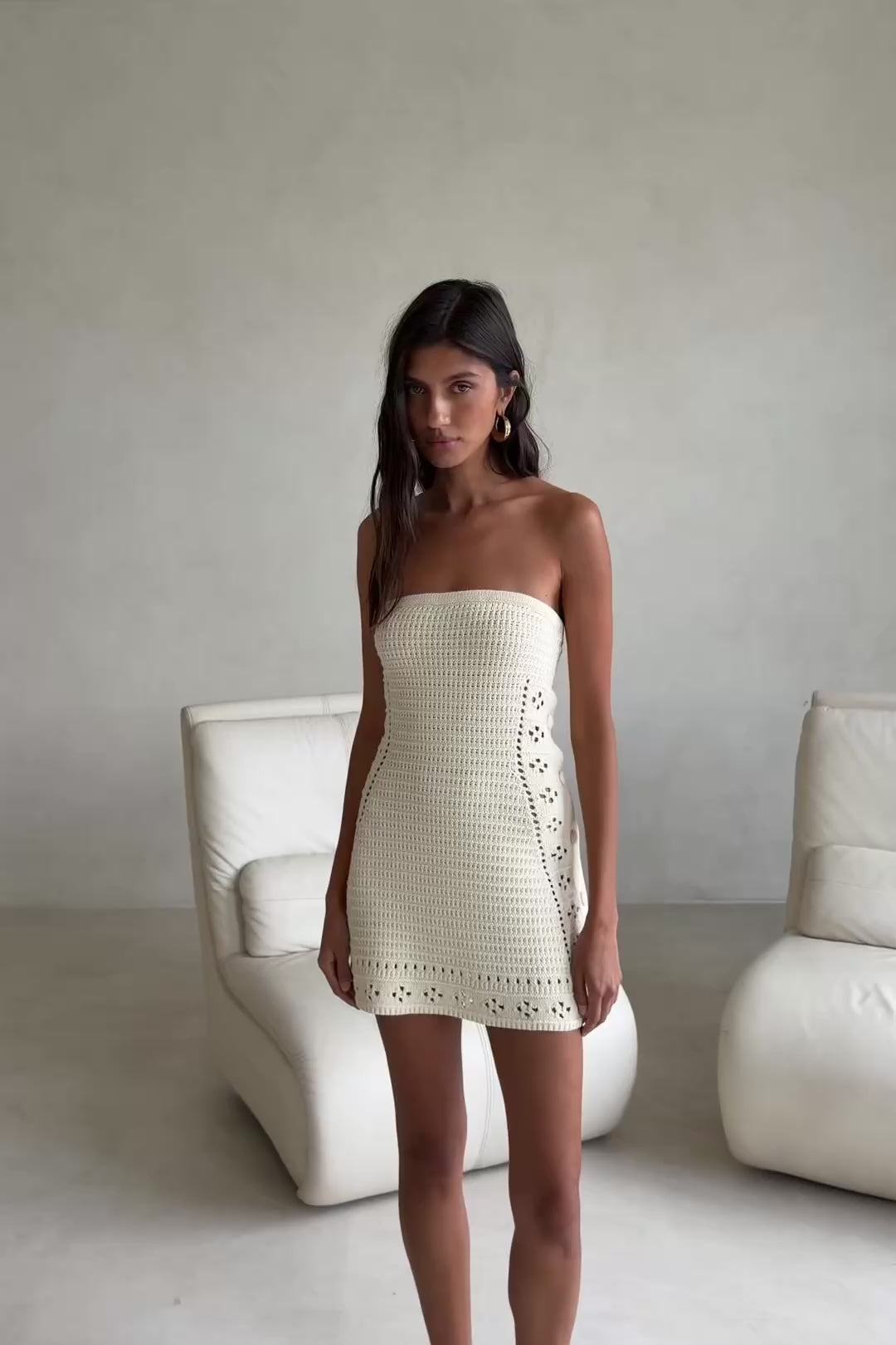 Octavia Knit Dress - Cream