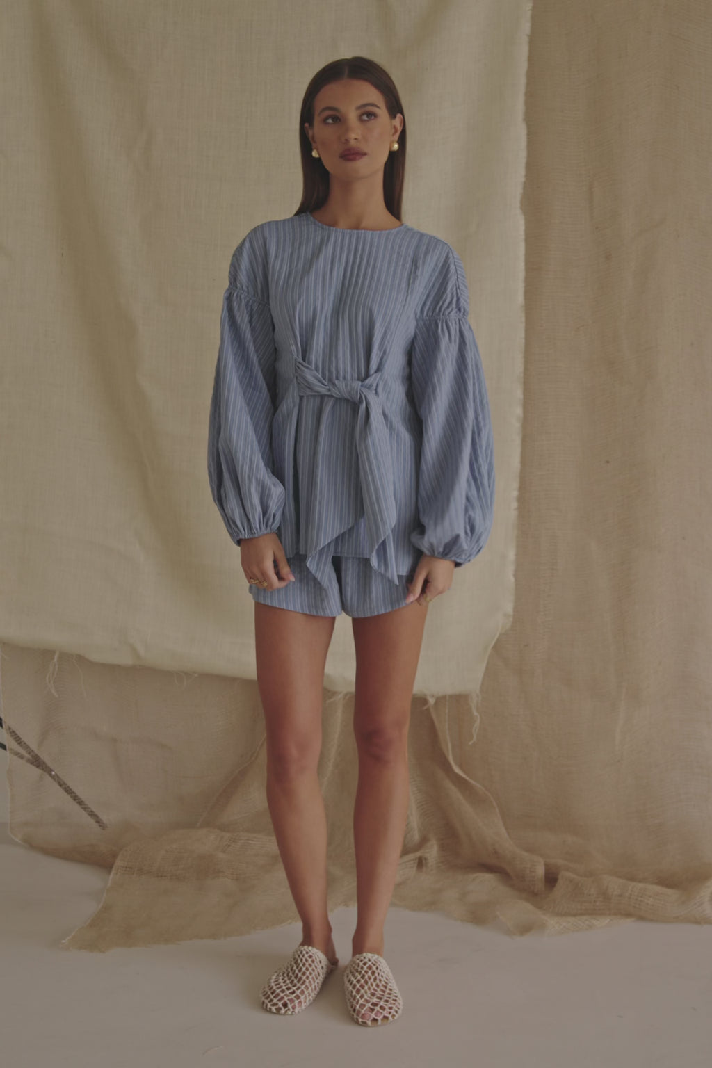 Hailey Top - Blue Stripe