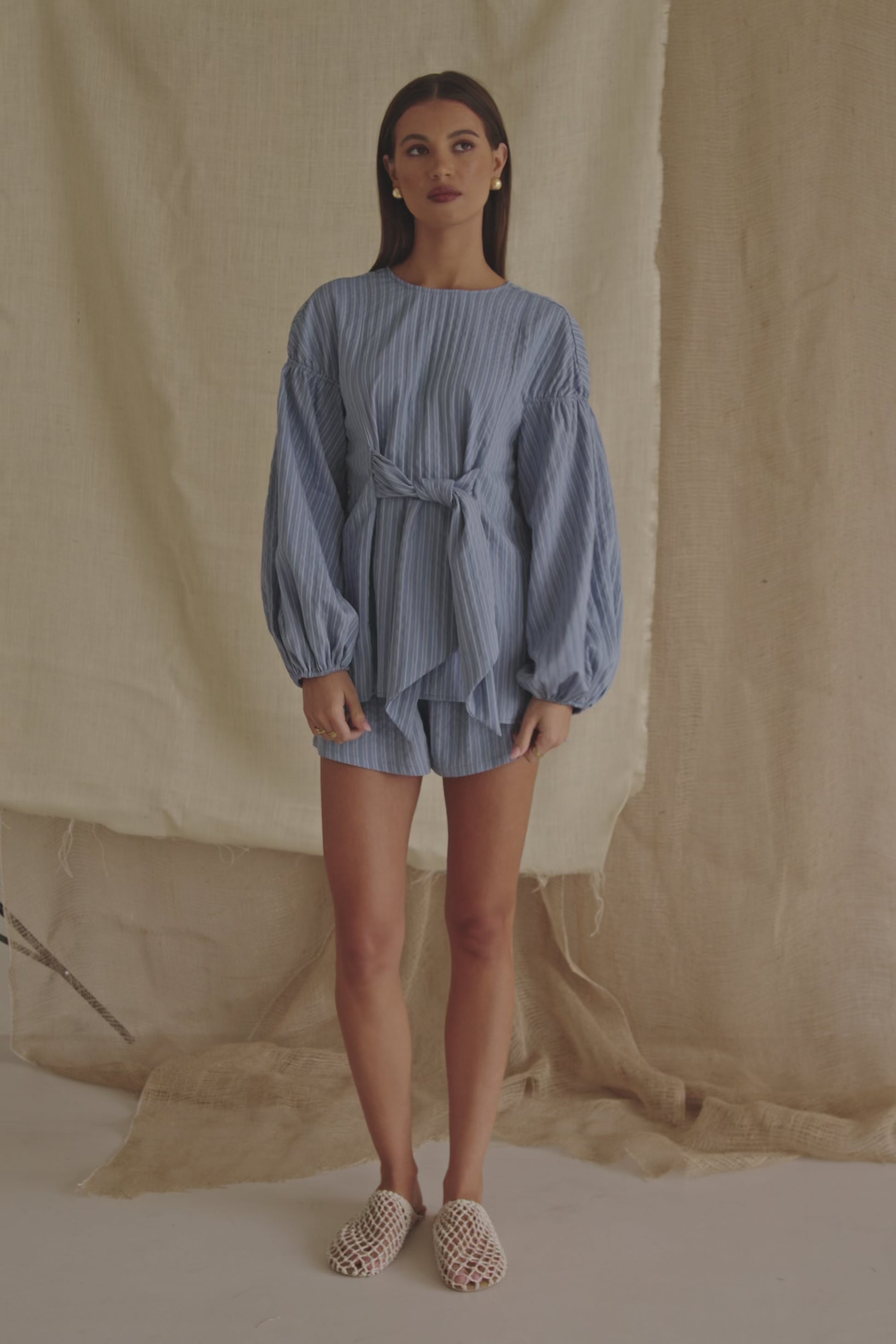 Hailey Top - Blue Stripe