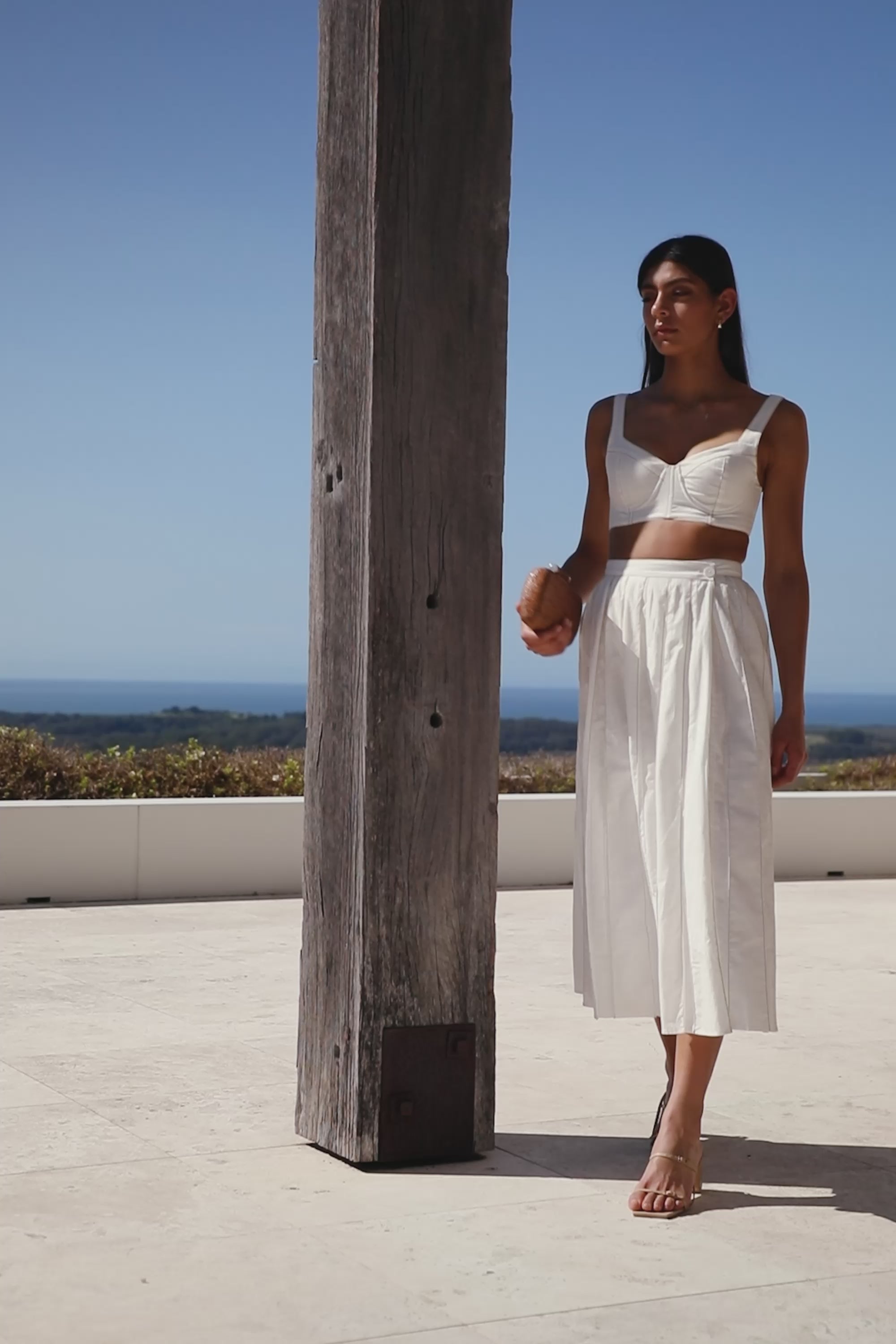 Dien Wrap Midi Skirt - White – SABO