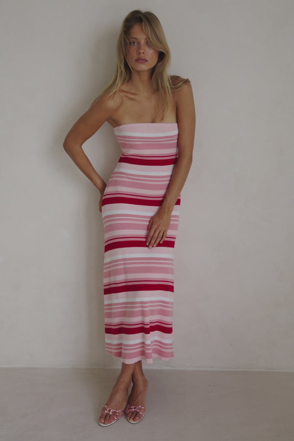 Anya Dress - Pink Stripe