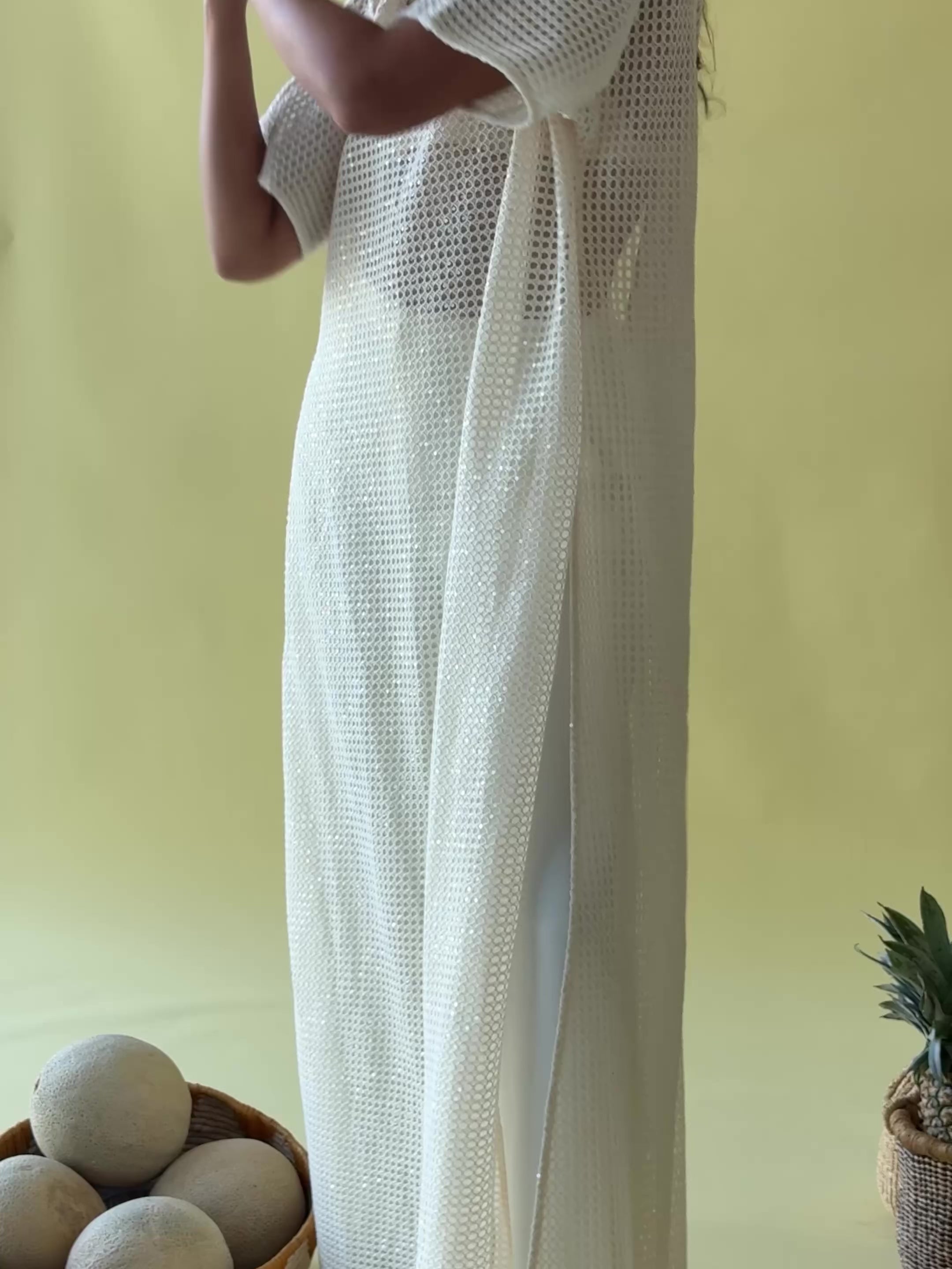 Cream Mesh Sheer Boxy Longline Akita Top – SABO