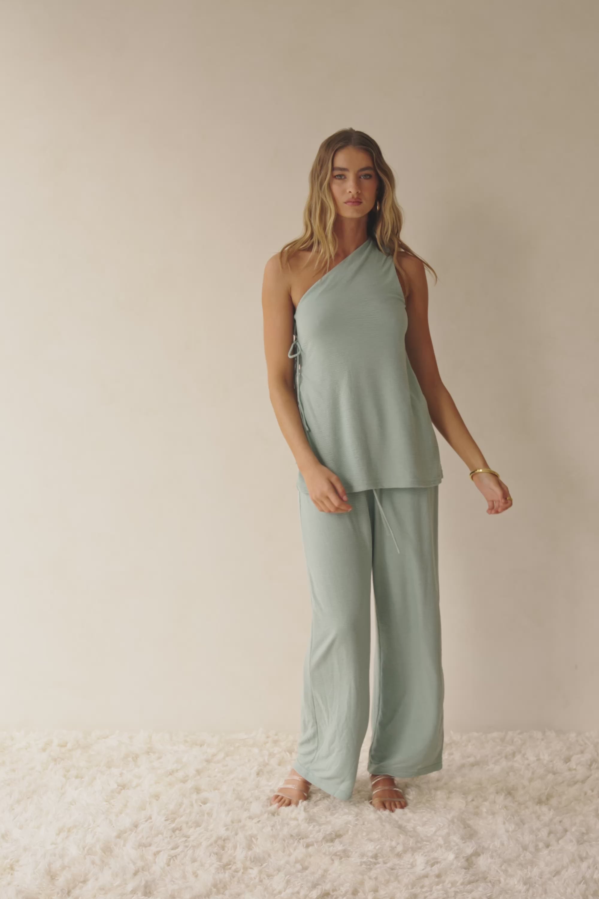 Sage Green Elastic Drawstring Zen Pants – SABO