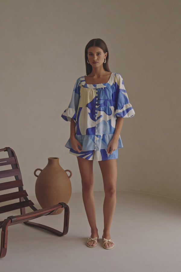 Elara Top - Valley Blue