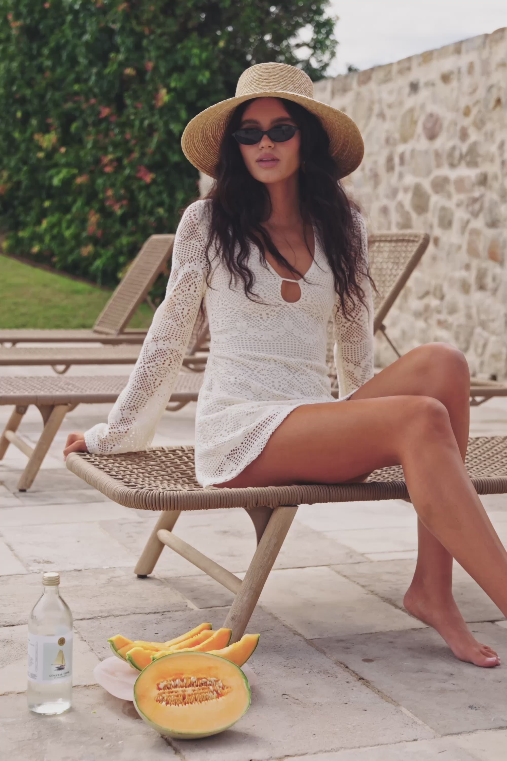 White Lace Long Sleeve V Neck Mini Wren Dress – SABO