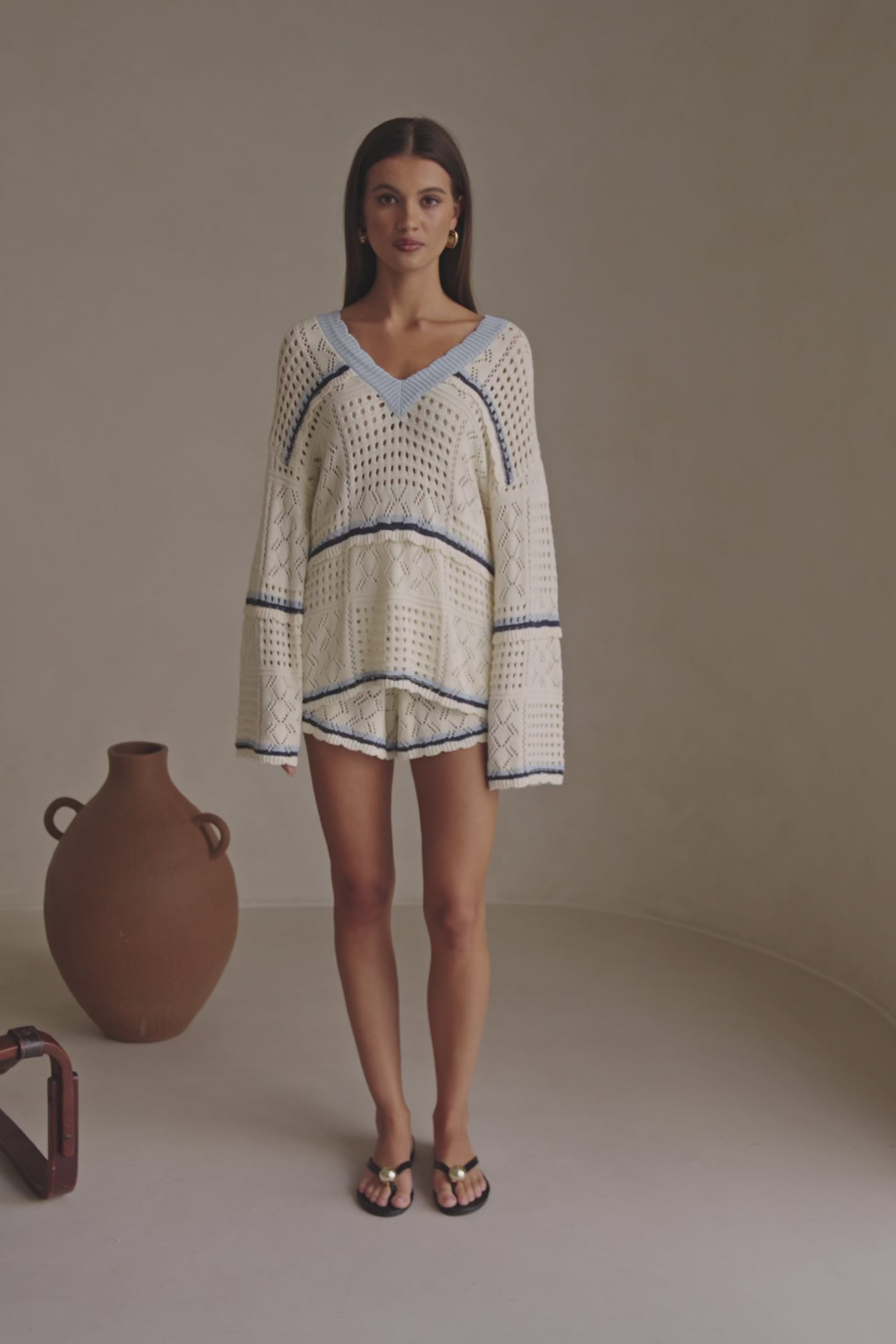 SALSATION サルセーションEasy V-Knit Tee Blush M SALSATION サル
