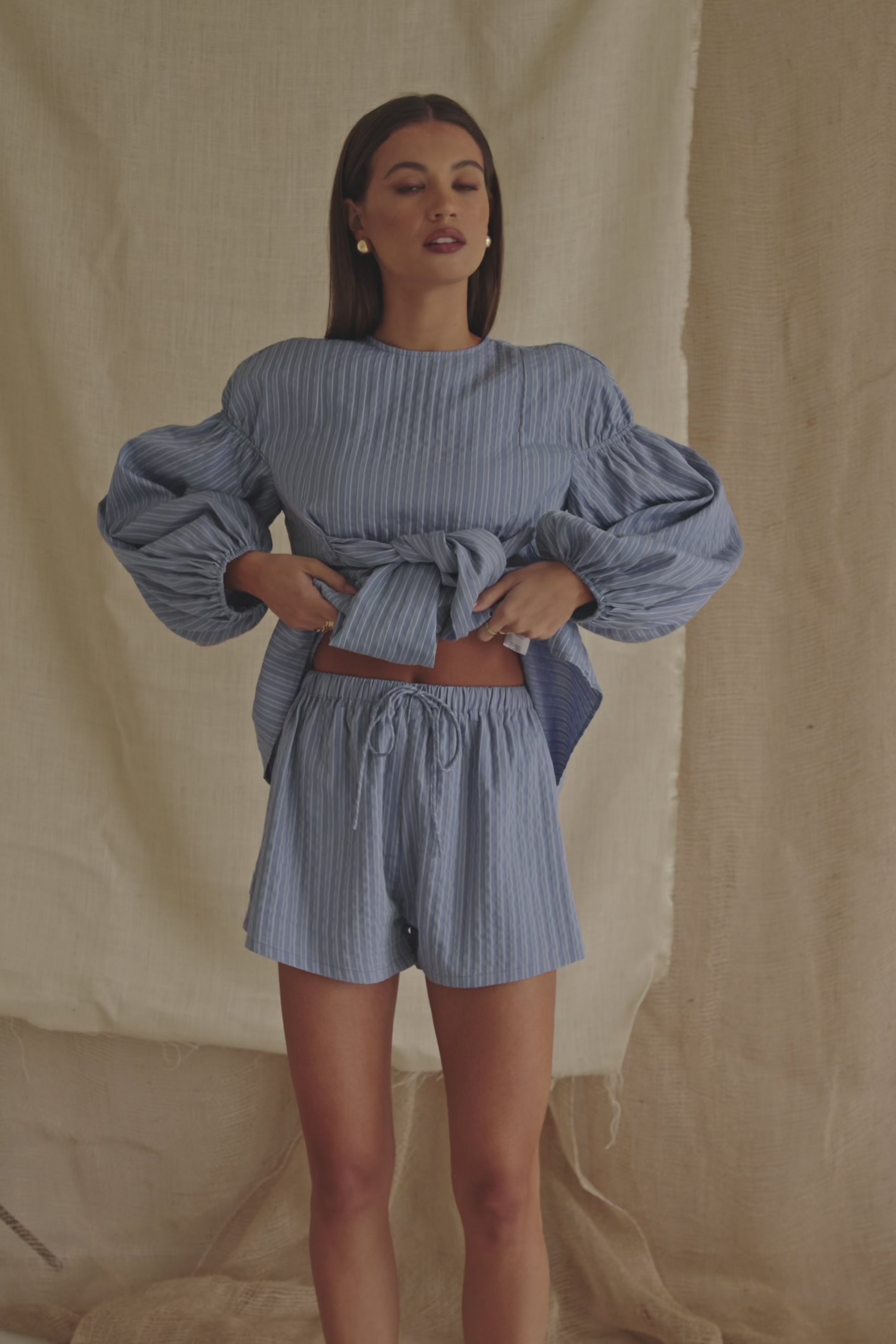 Hailey Shorts - Blue Stripe