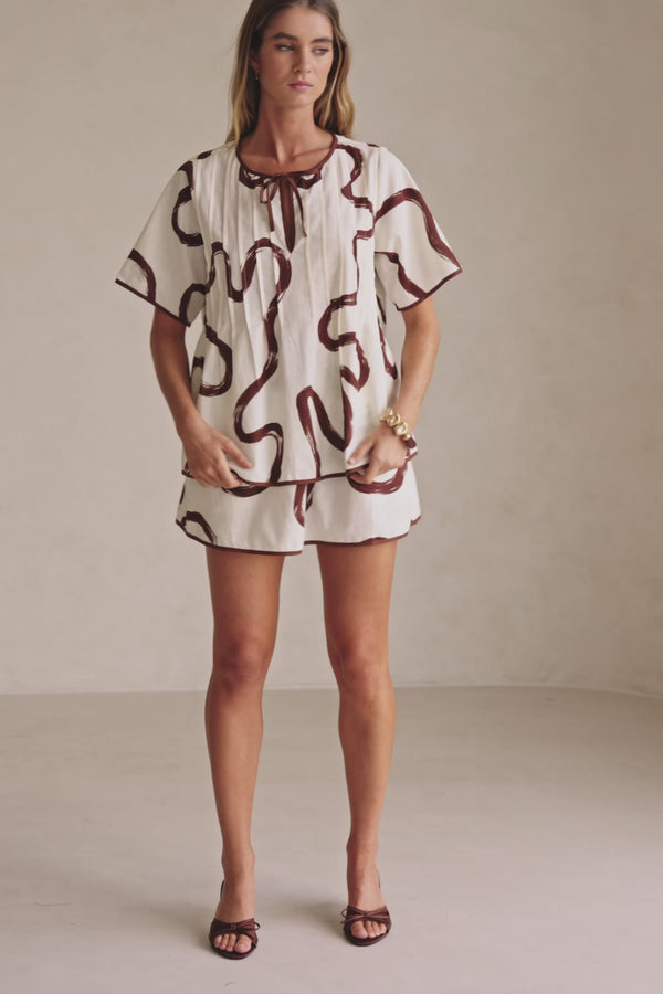 Rayne Top - Marbled Mocha