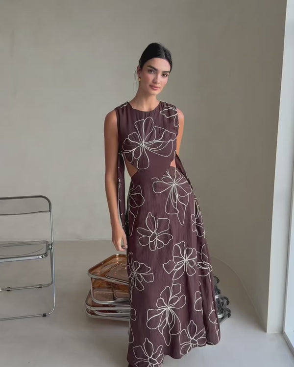 Aurelia Dress - Chocolate Floral