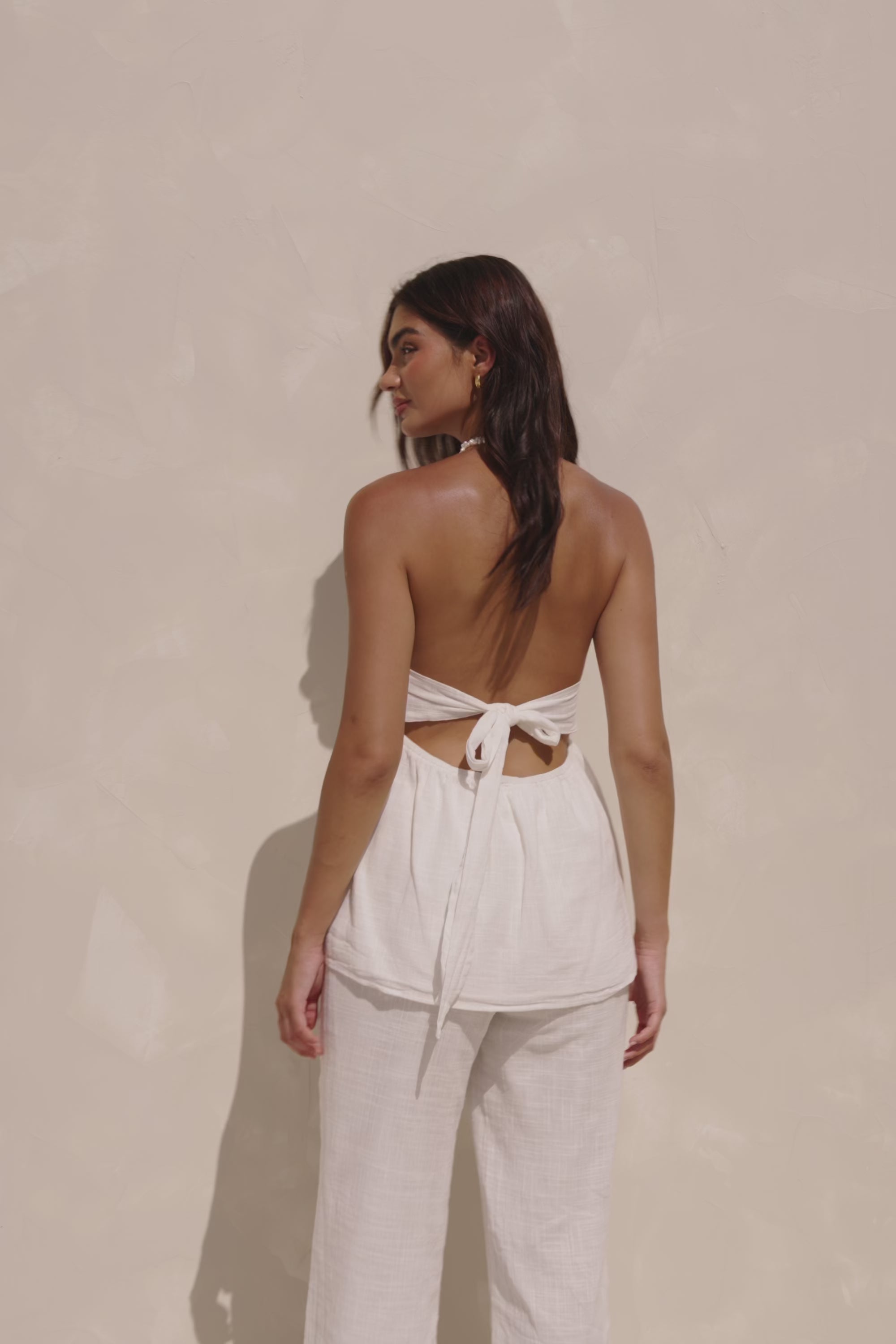 Jaymie Strapless Overlay Backless Jumpsuit - White – SABO