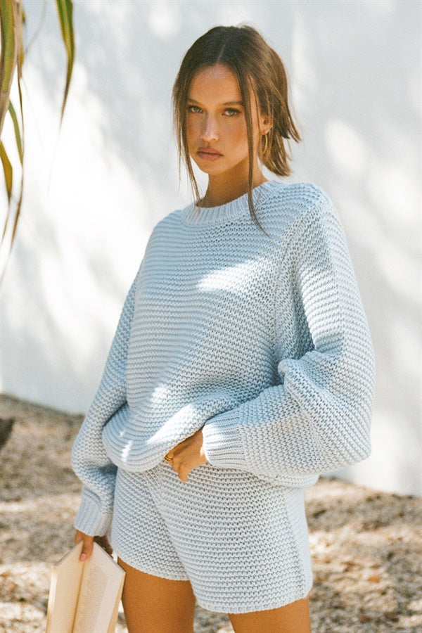 SAMPLE-Noelle Knit Sweater - Blue