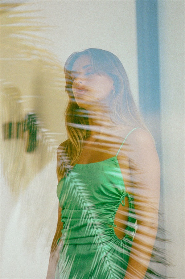 SAMPLE-Malika Slip Dress - Emerald SABO SAMPLE-Malika Slip Dress - Emerald SABO