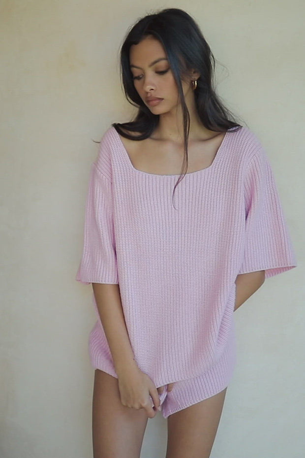 Sevina Knit Top - Pink