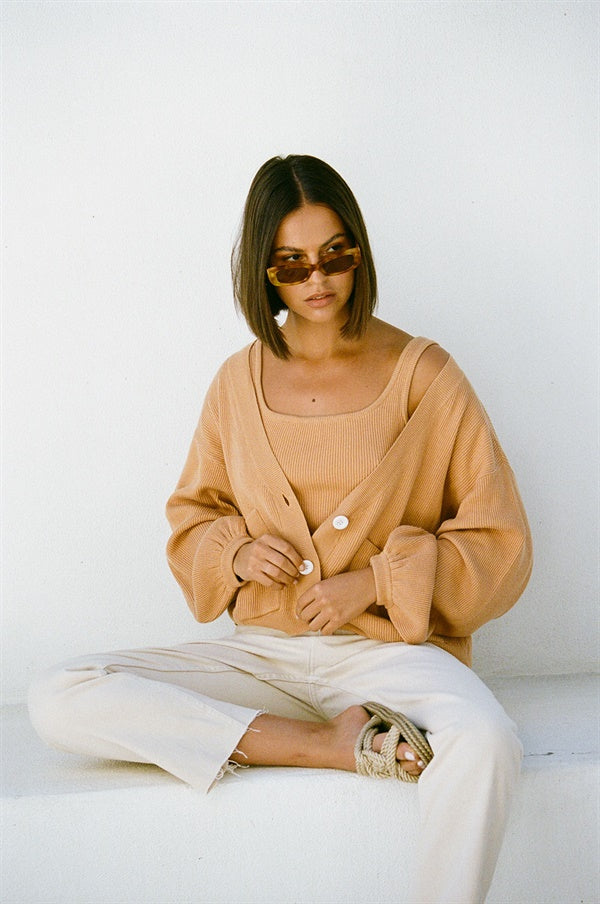 SAMPLE-Evalia Cardi - Tan