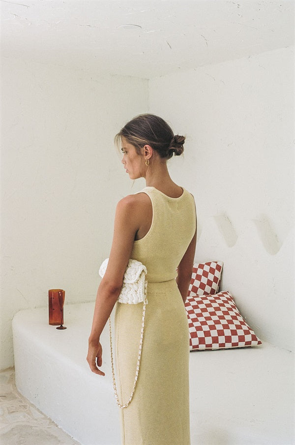 Heather Knit Skirt - Yellow