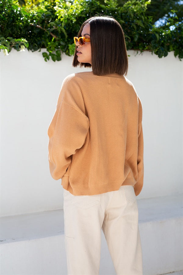 SAMPLE-Evalia Cardi - Tan